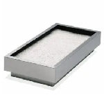 Charola arenero rectangular de acero inoxidable para extinción de colillas