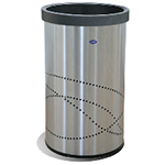 Bote de basura de acero inoxidable con tapa superior perforada