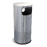 Contenedor ecológico vertical alto de acero inoxidable para residuos selectivos