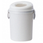 Papelera plástica gris de 6 litros con tapa ovalada para baño u oficina