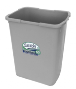 Bote de basura rectangular abierto color gris de 65 litros sin cubierta