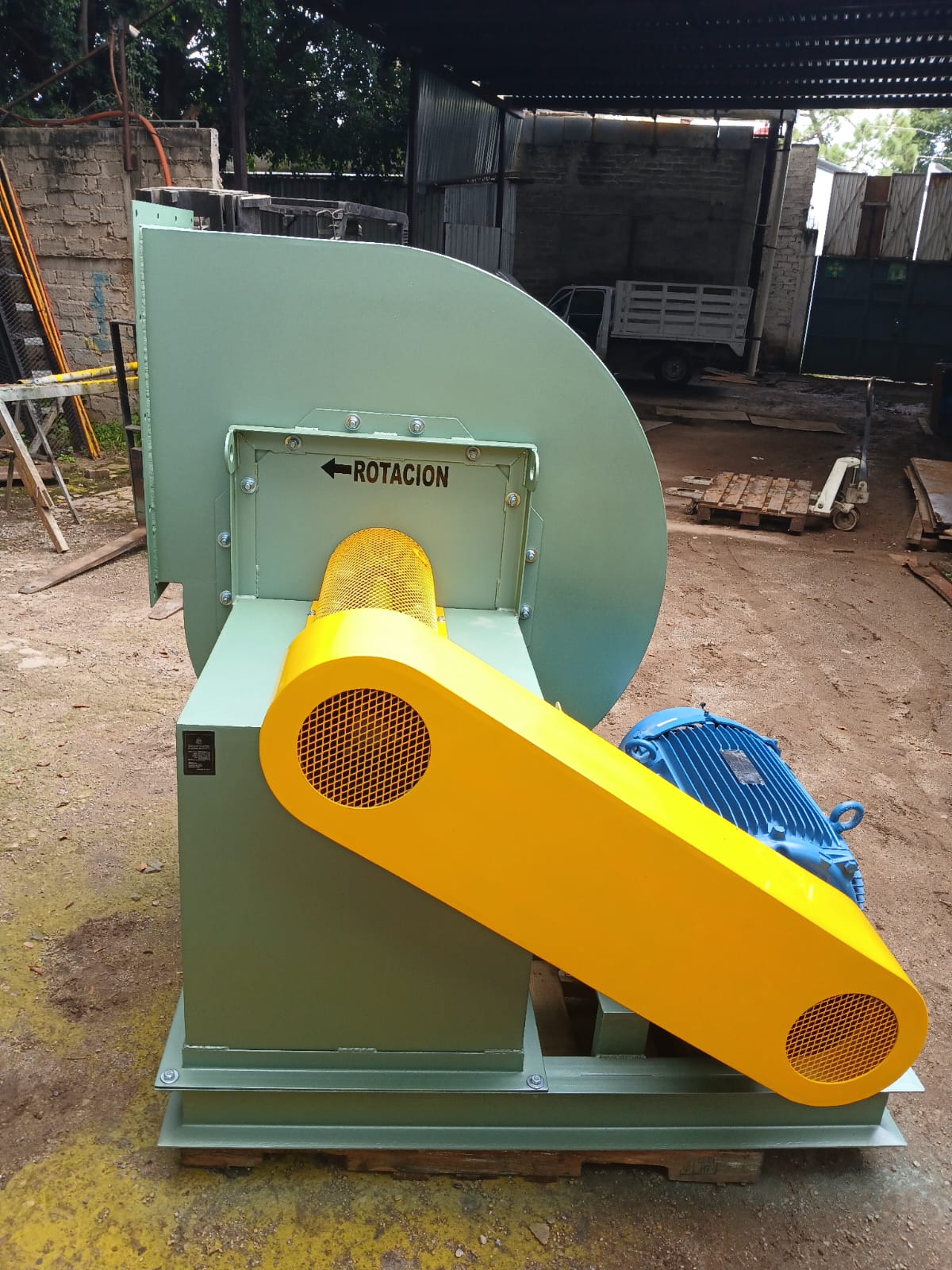 Manejadora de aire industrial con ventilador de alta capacidad